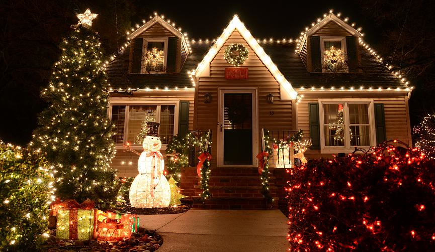 Multi-colour Christmas light display